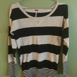 Striped Black and Gray Sweater